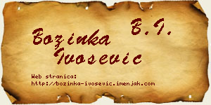 Božinka Ivošević vizit kartica